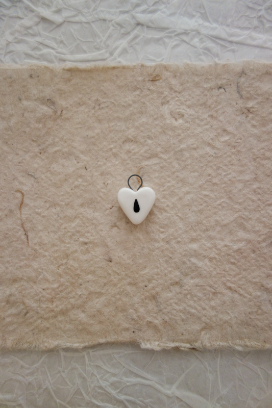 One tear drop ceramic charm necklace