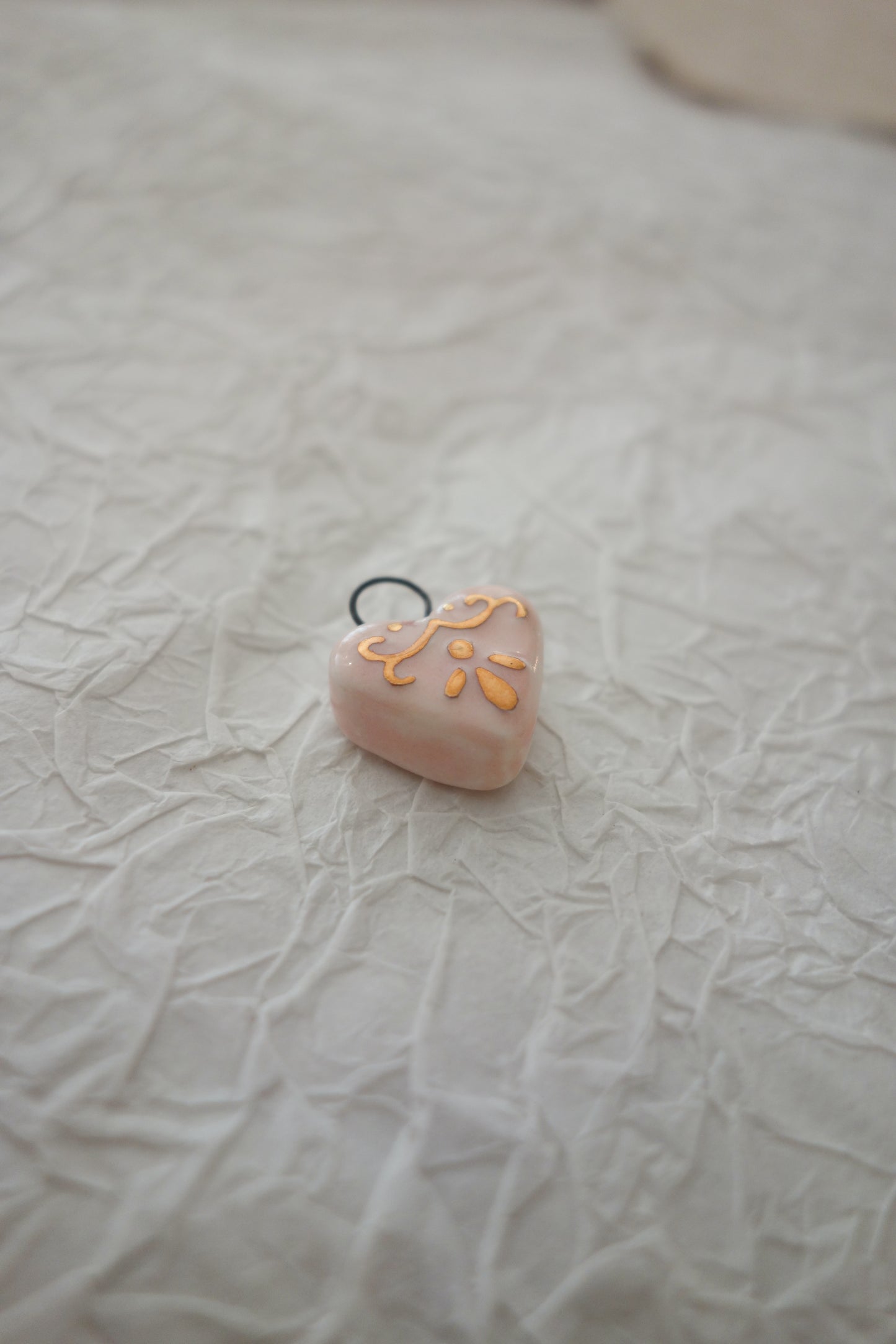 PINK&GOLD ceramic charm necklace