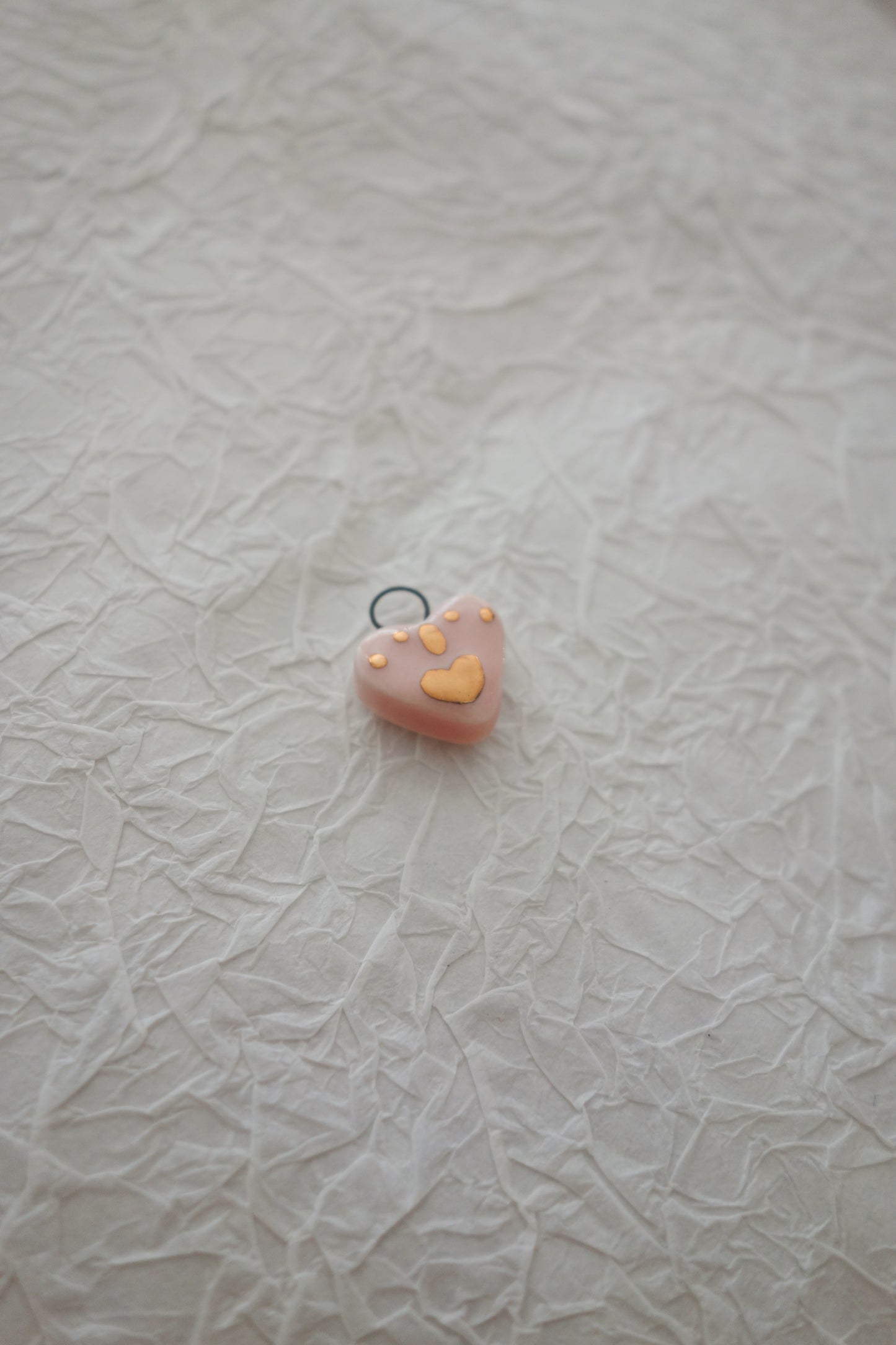 PINK&GOLD ceramic charm necklace