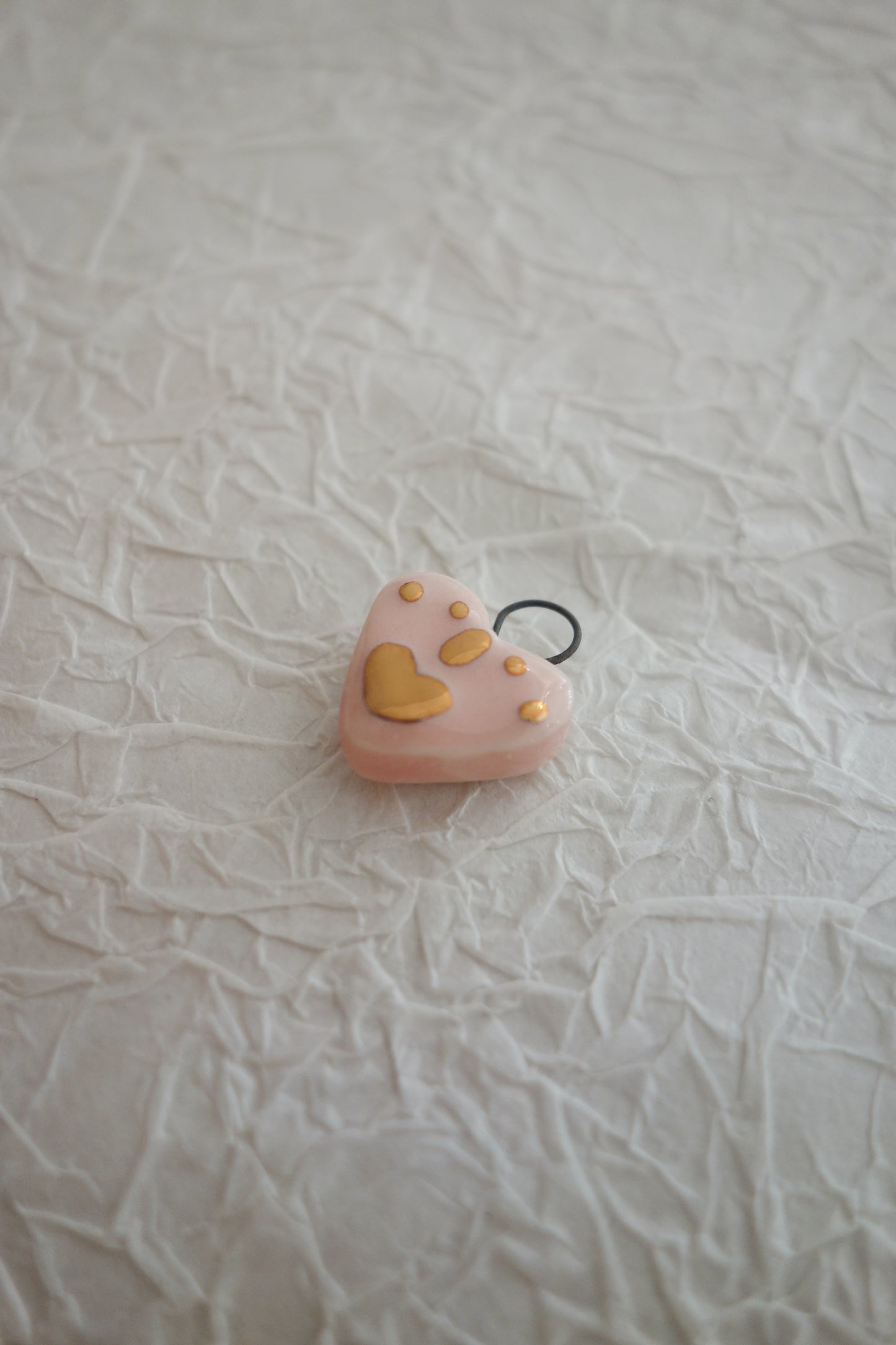 PINK&GOLD ceramic charm necklace