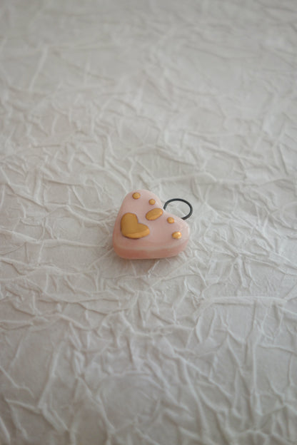 PINK&GOLD ceramic charm necklace