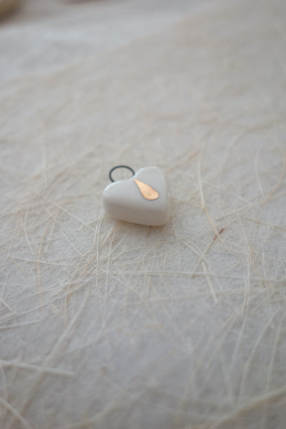 Tear ceramic charm necklace