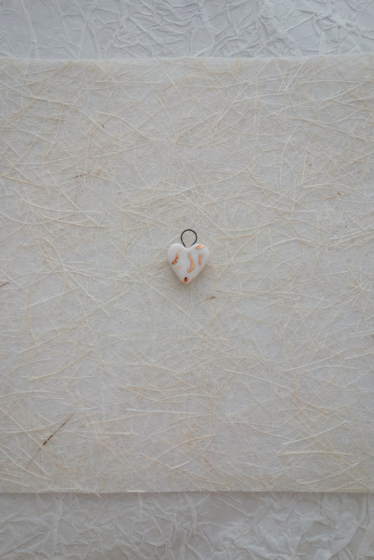 Gold fish ceramic charm necklace