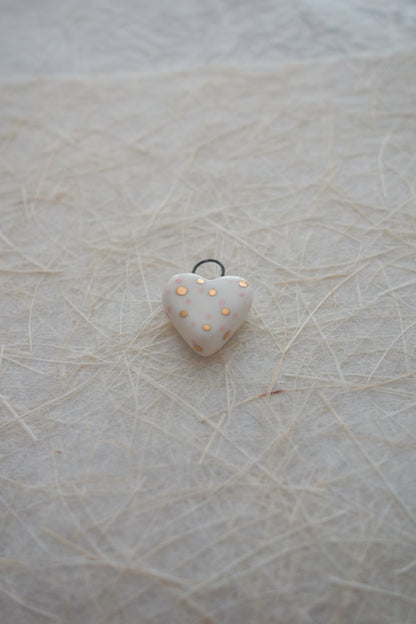 Polka dot ceramic charm necklace